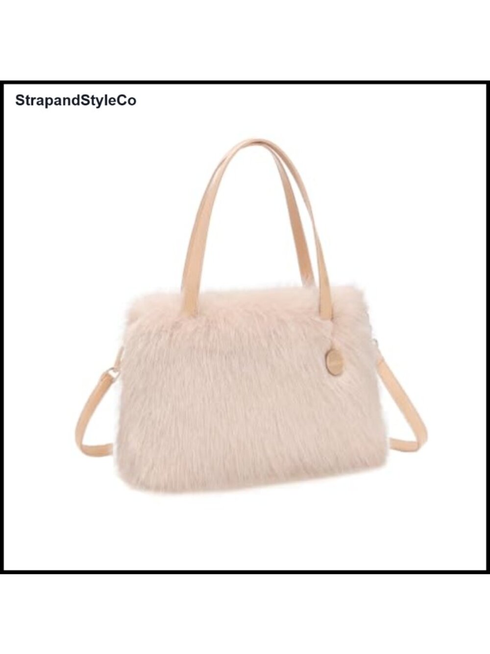 Faux Fur Crossbody Purse Convertible Shoulder Bag Furry Winter Handbag